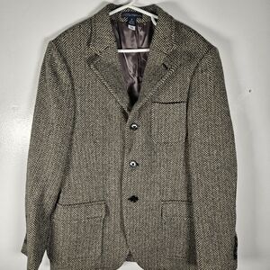Polo by Ralph Lauren Black and Cream Herringbone Boys Blazer